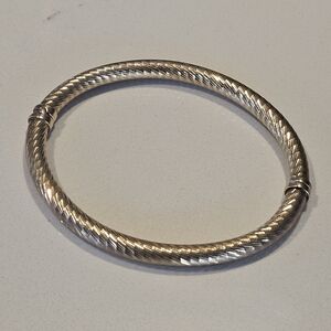 Vintage Veronese Italian Sterling Silver Large Bracelet 14k Gold Vermeil